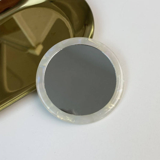 Small Round Mirror with Acrylic Pattern for Makeup_CWMM6385
