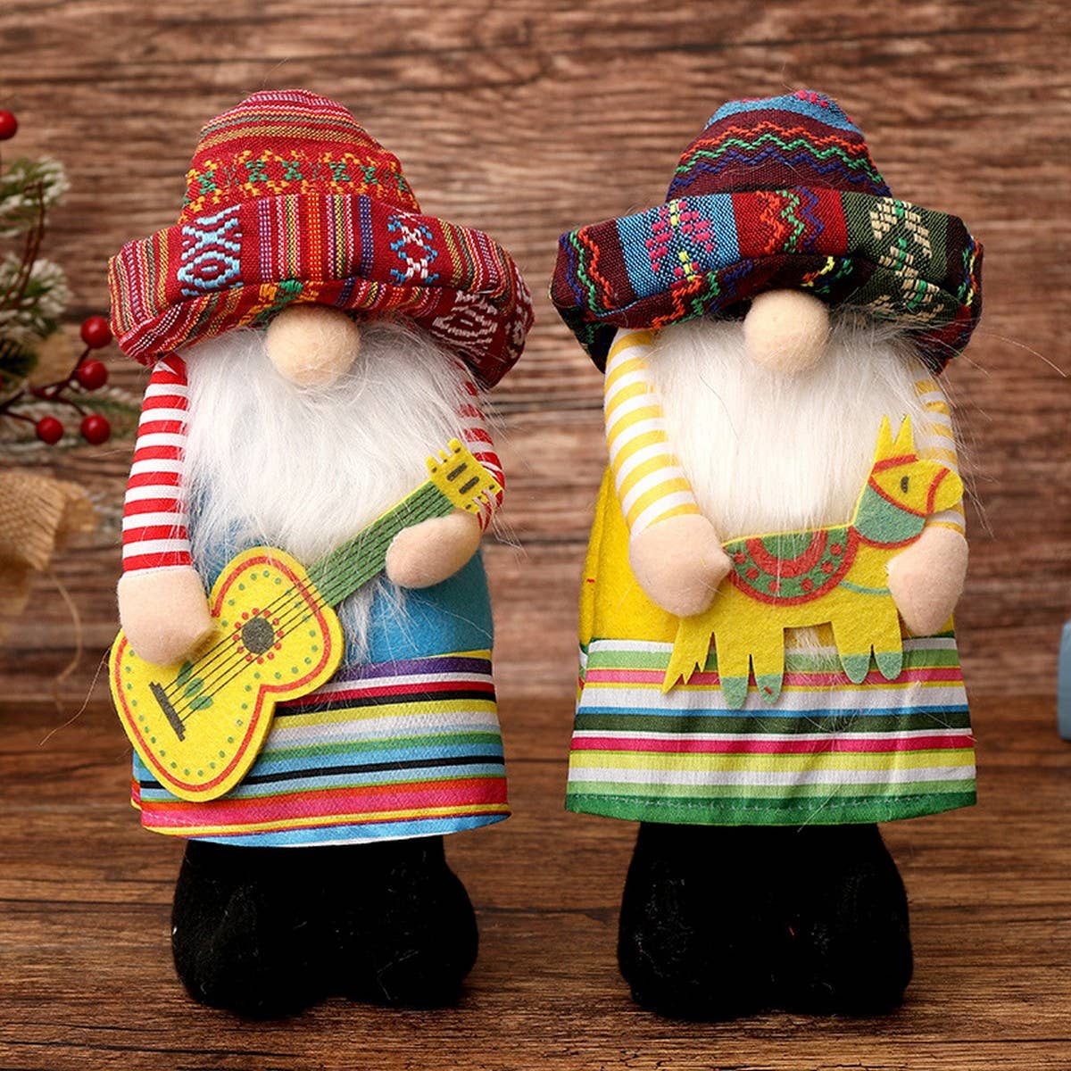 CWMM9486_CARNIVAL DECORATIONS WIDE-BRIMMED HAT MUSIC DOLL