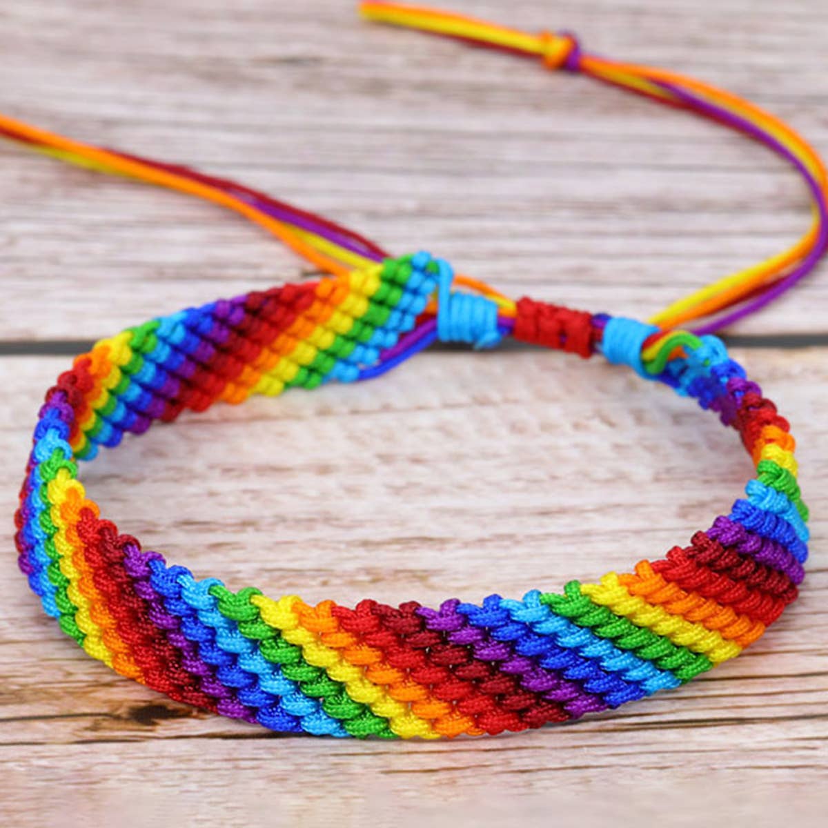 COLORFUL ROPE RAINBOW HAND-WOVEN BRACELET