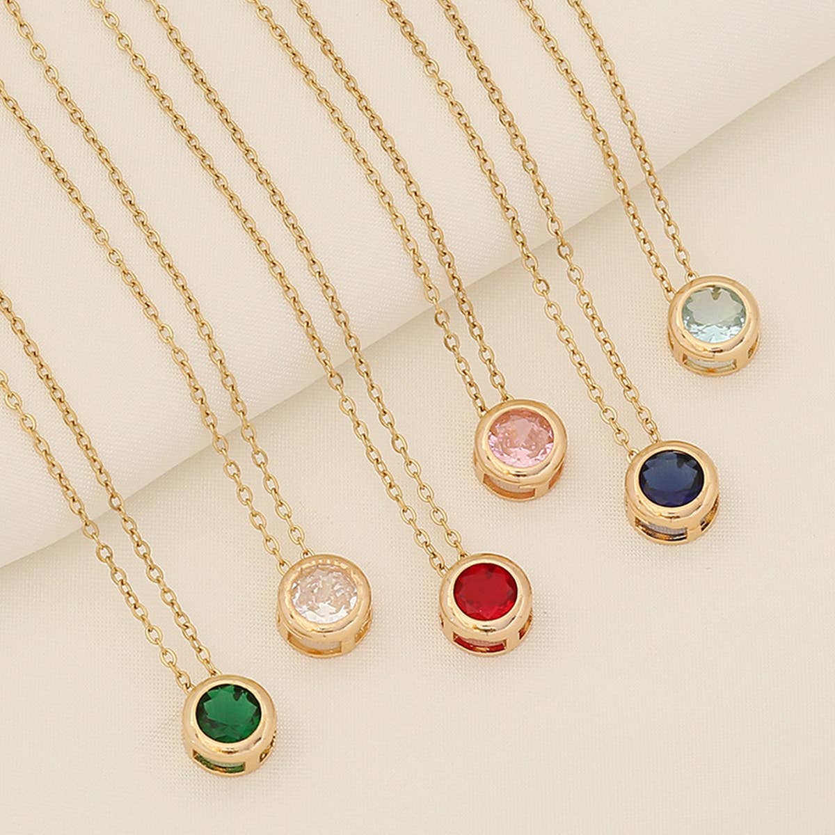 FASHION ROUND ZIRCONIUM CLAVICLE CHAIN NECKLACE_CWAHA0877