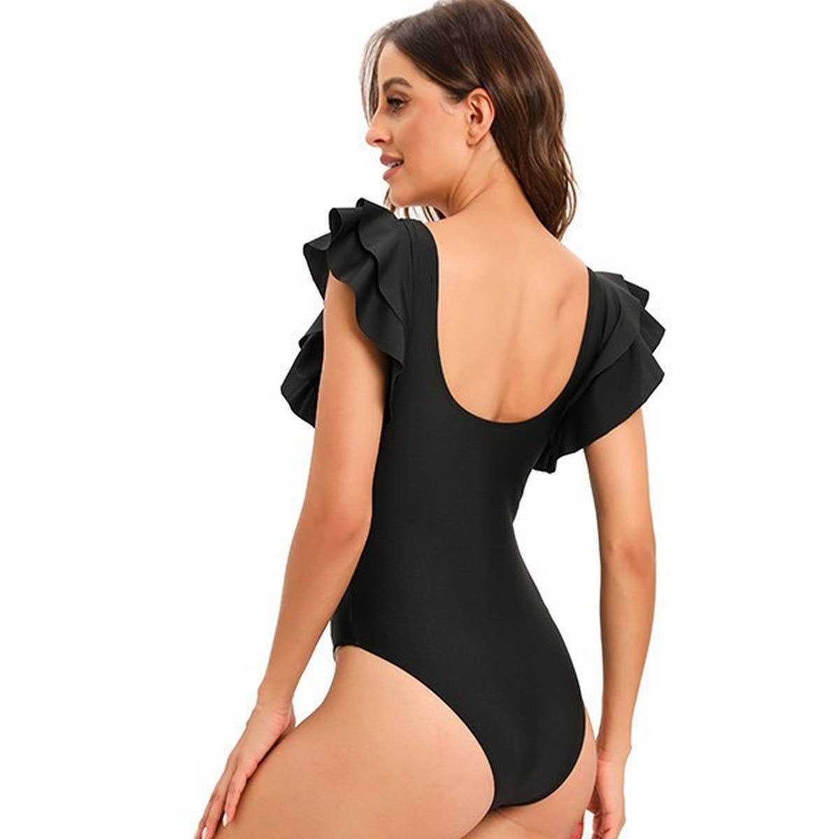 WOMEN'S SOLID COLOR BIKINI SEXY ONE-PIECE SWIMSUIT