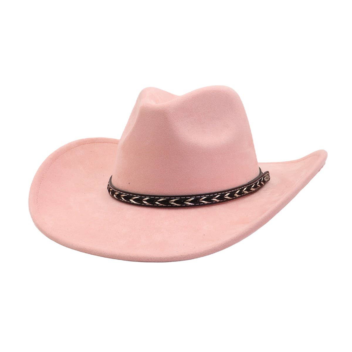 Unisex Western Suede Cowboy FedoraHat Ethnic Style_CWAH04398