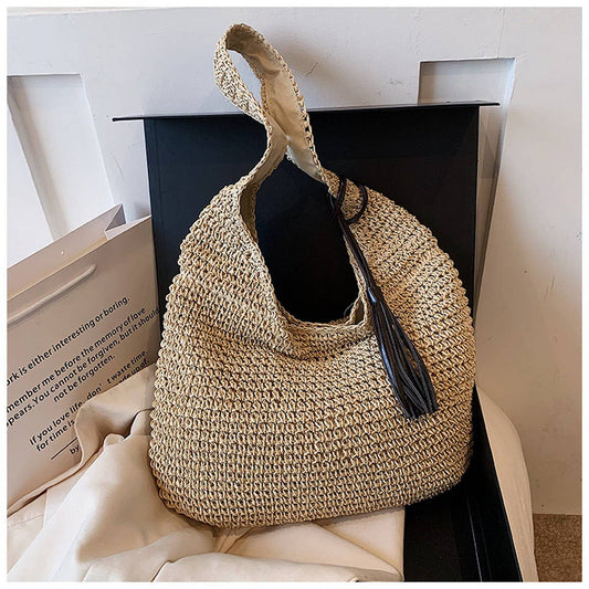 FASHIONABLE AND SIMPLE SHOULDER WOVEN BAG_CWAB2313