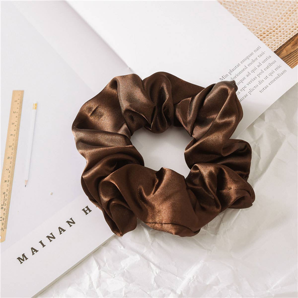Satin Scrunchies Set for Women, Simple & Stylish_CWAHA0343
