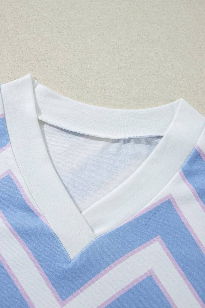 STYLISH LOOSE MATCHING STRIPED V-NECK KNITWEAR