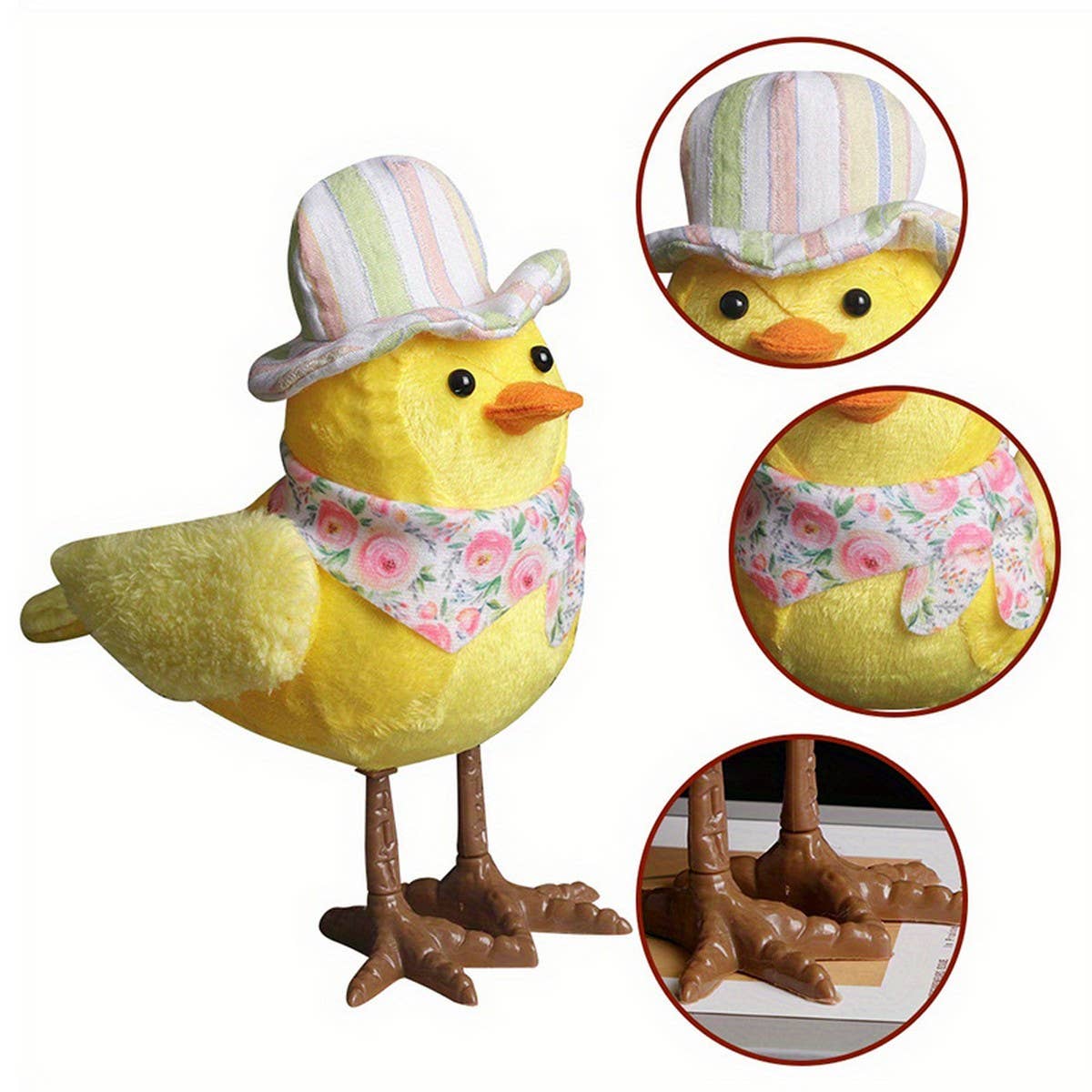 EASTER COUPLE LIGHTED YELLOW HOODED BIRD ORNAMENTS