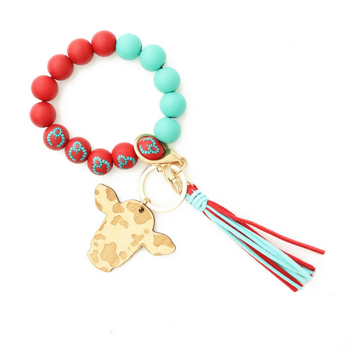 WESTERN NEW TASSEL BRACELET BULL HEAD KEYCHAIN