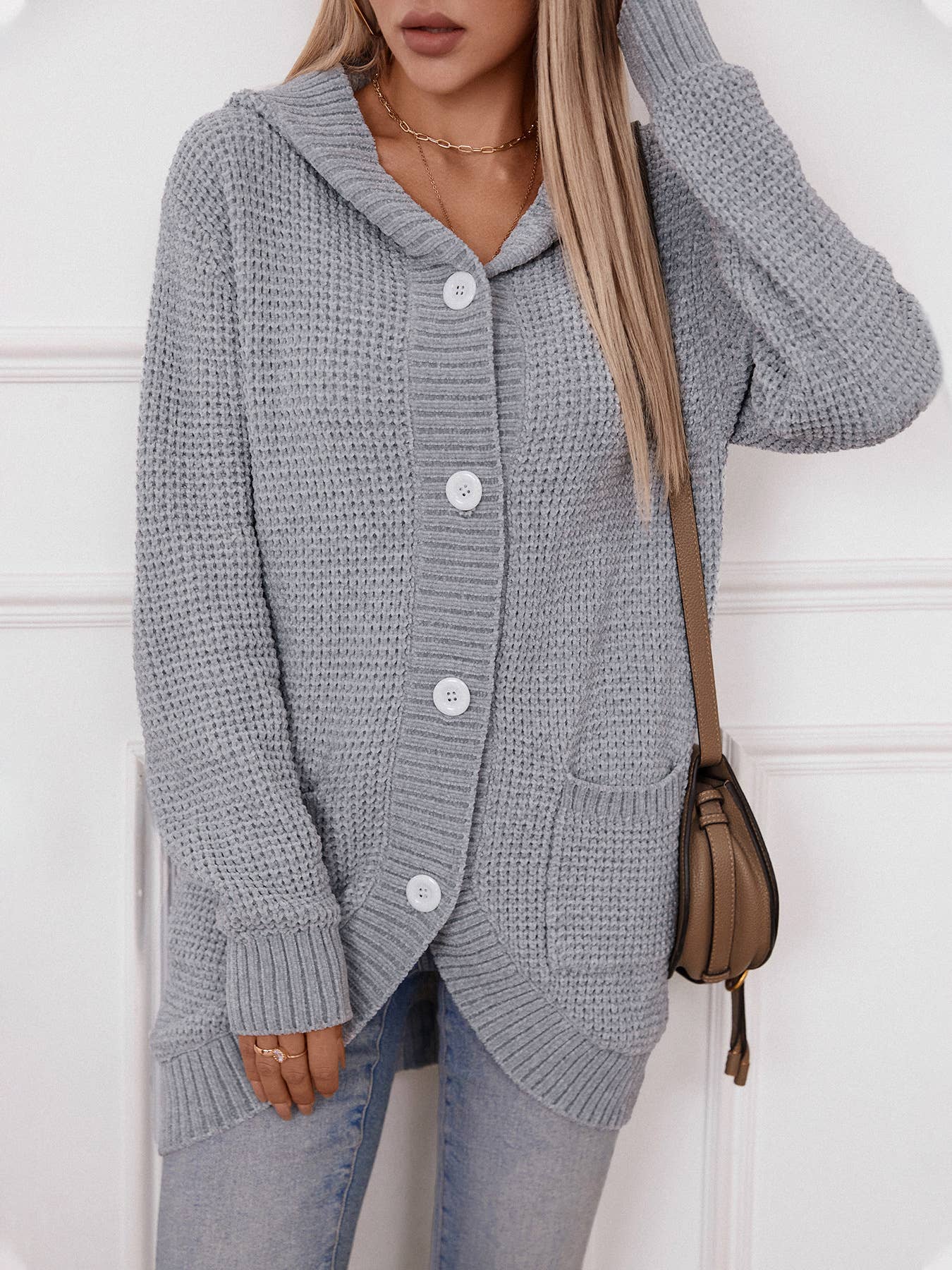 KNIT JACKET VINTAGE LOOSE BUTTON CARDIGAN