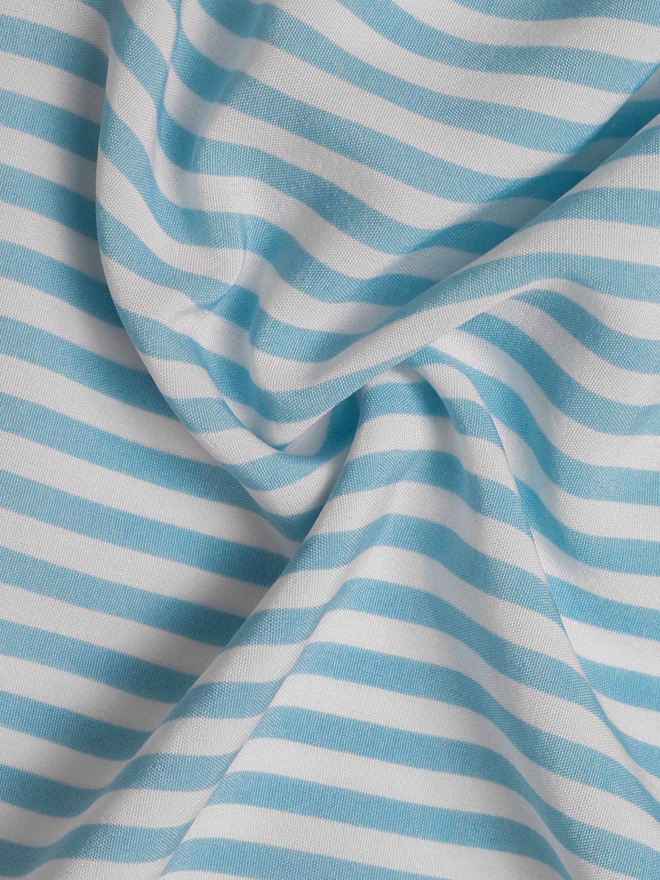 Square-neck lace-up sleeveless striped dress