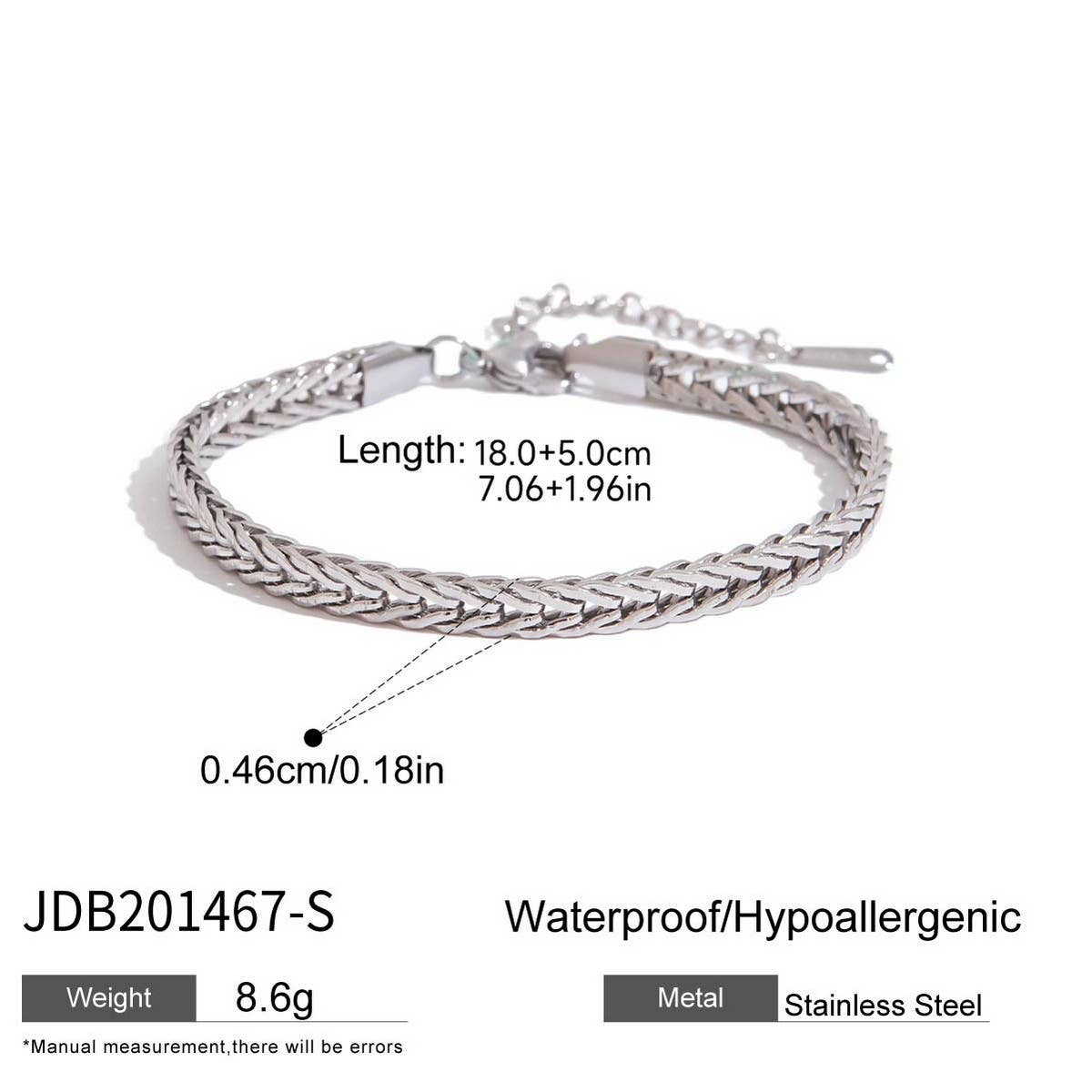 Elegant Two-Tone 18K Gold Titanium Chain Bracelet