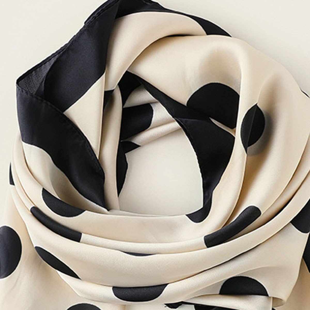 Women?™s 35" Polka Dot Silky Wrap Neck Scarf