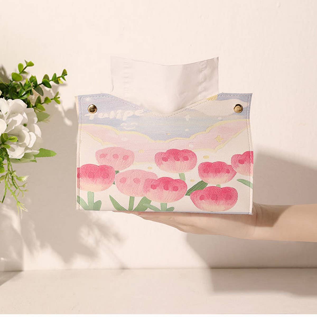 NEW HOME CAR GIRLY TEA TULIP NAPKIN STORAGE BOX