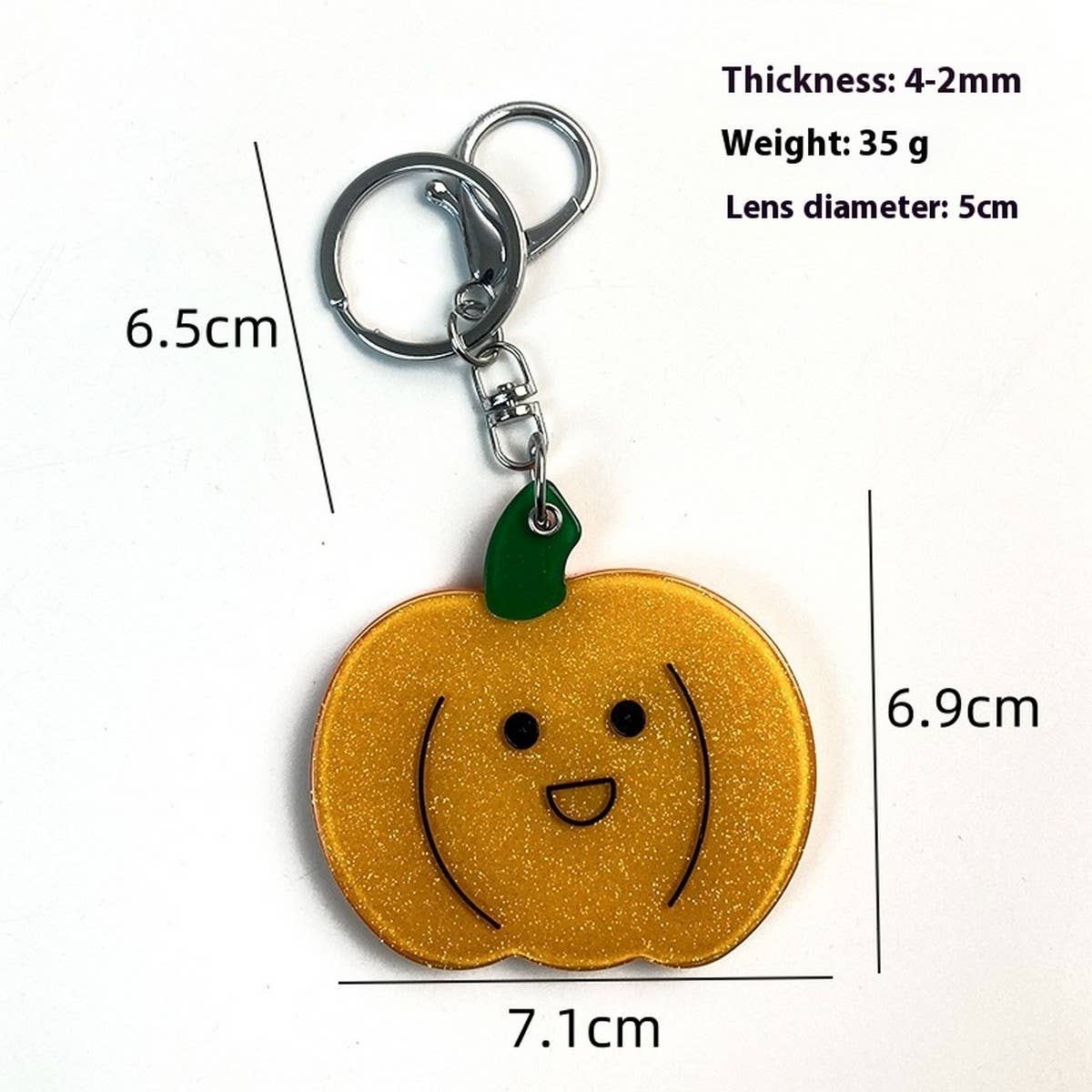 Pumpkin Keychain Makeup Mirror, Cute & Portable_CWMM6382