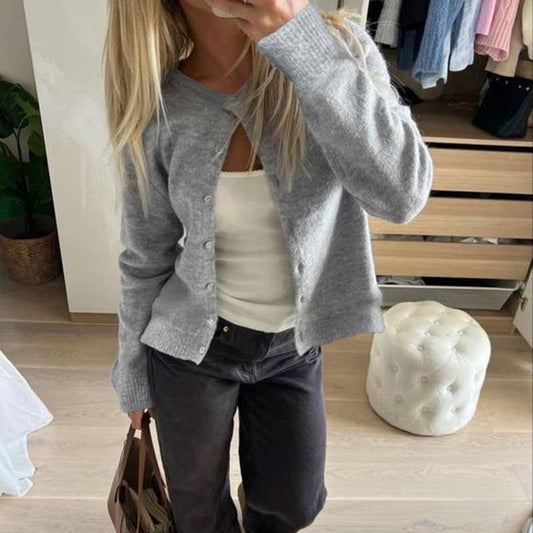 Girly Style Twist Solid Color Sweater