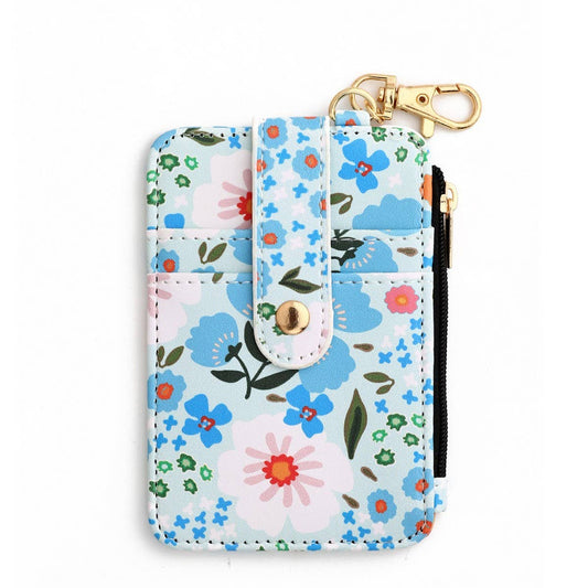 Floral Zipper Card Holder Vertical Mini Wallet_CWAB4941
