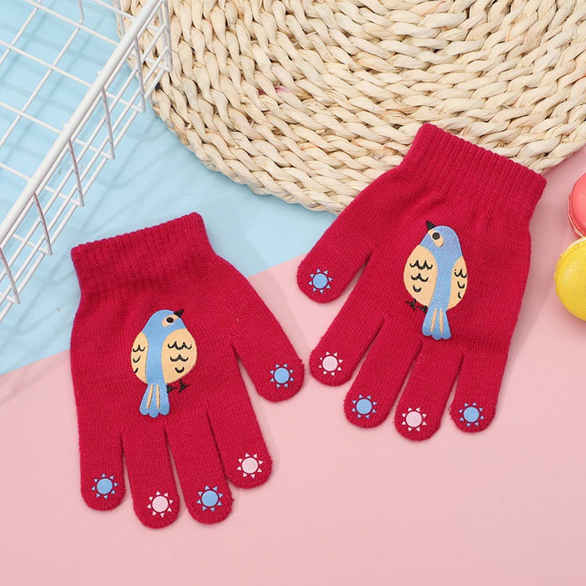 CWAG00568_KIDS WINTER KNIT CARTOON WARM GLOVES