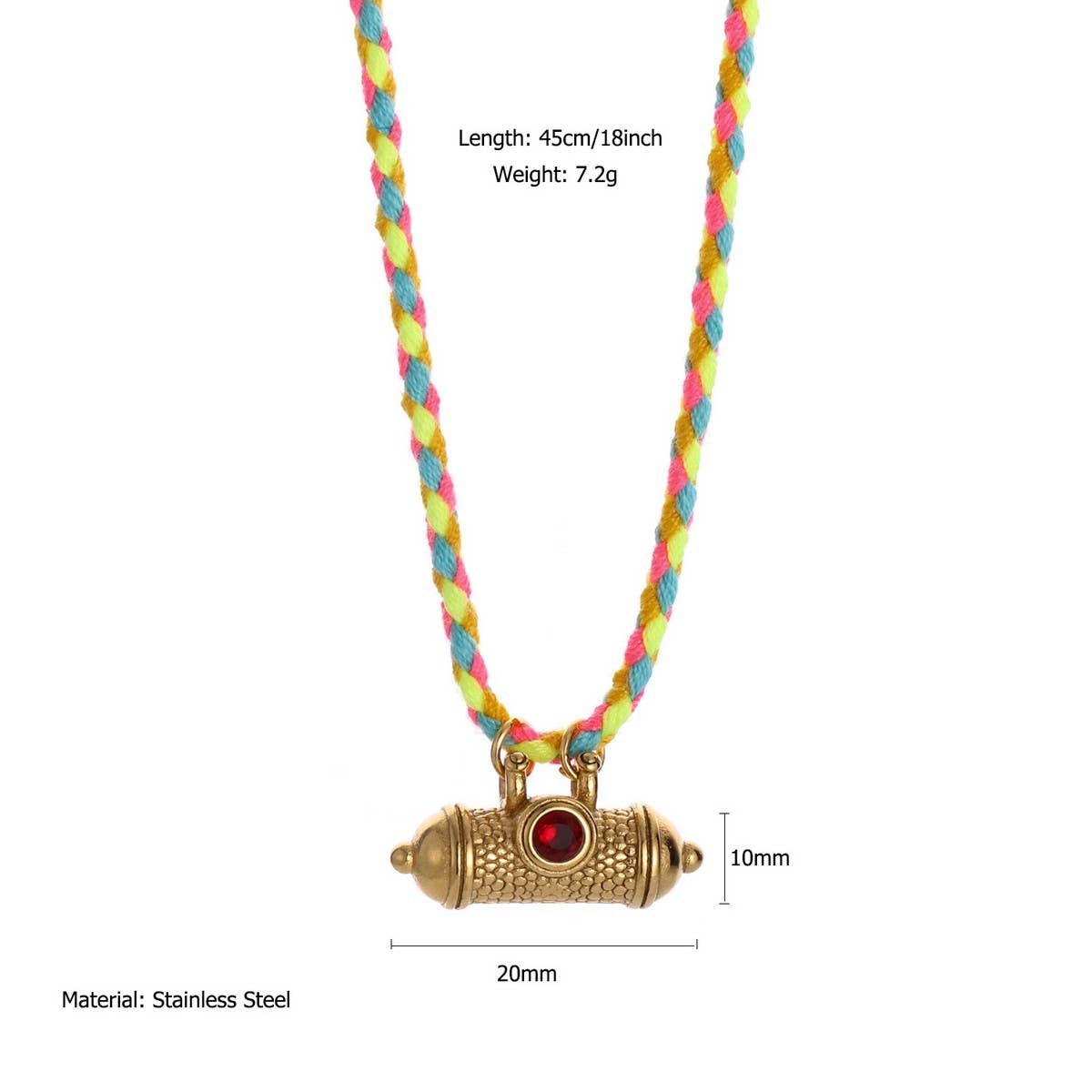 Original Cotton Rope Necklace with Moon Pendant_CWMM8829