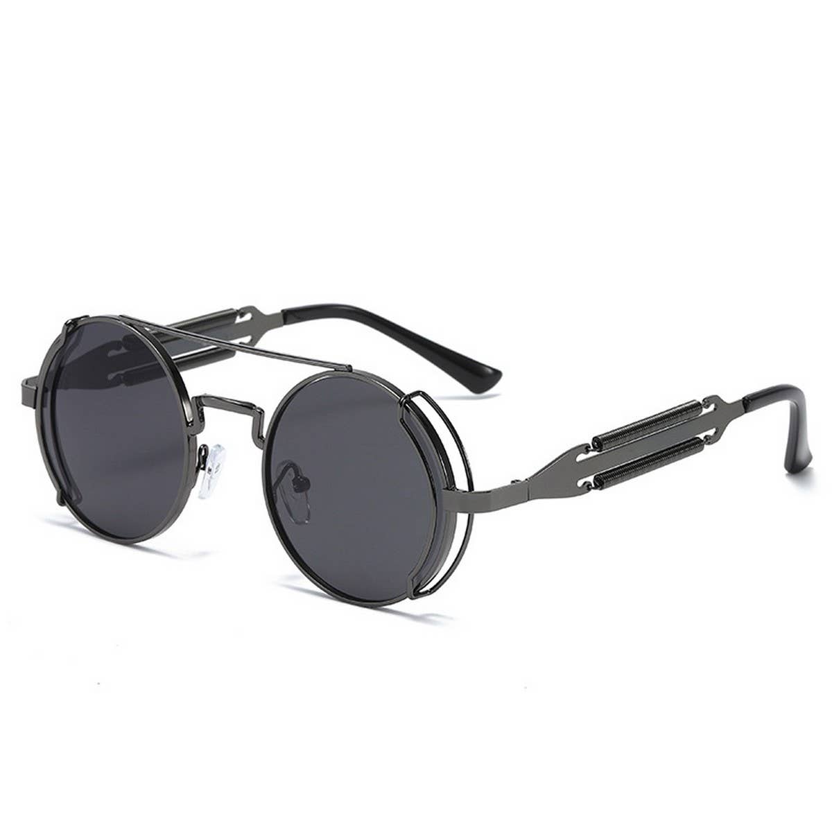 METAL ROUND FRAME STEAMPUNK METAL SUNGLASSES