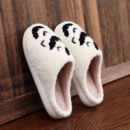 HALLOWEEN BAT EMBROIDERED COTTON SLIPPERS