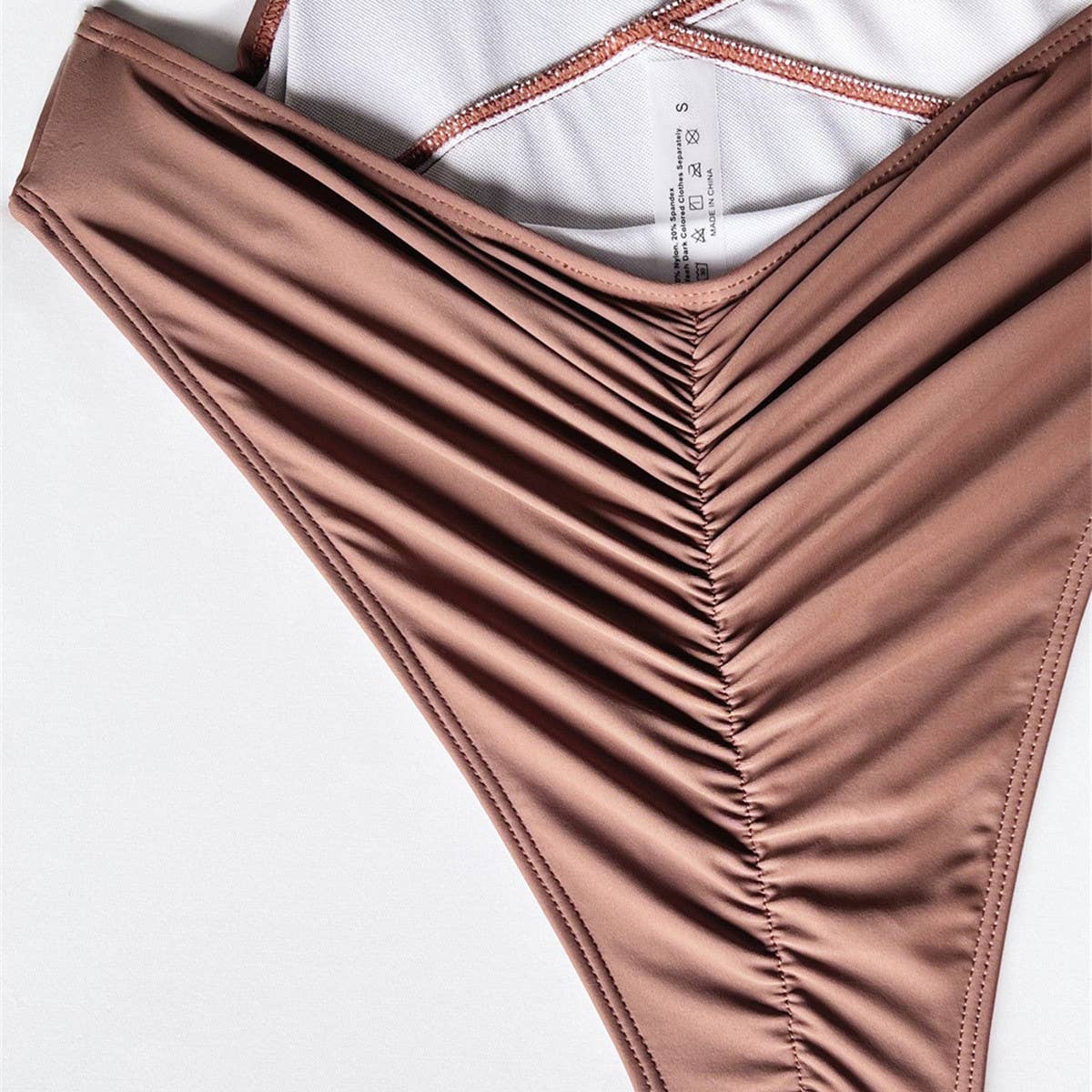 CROSS-CONTRAST ONE-PIECE SWIMSUIT