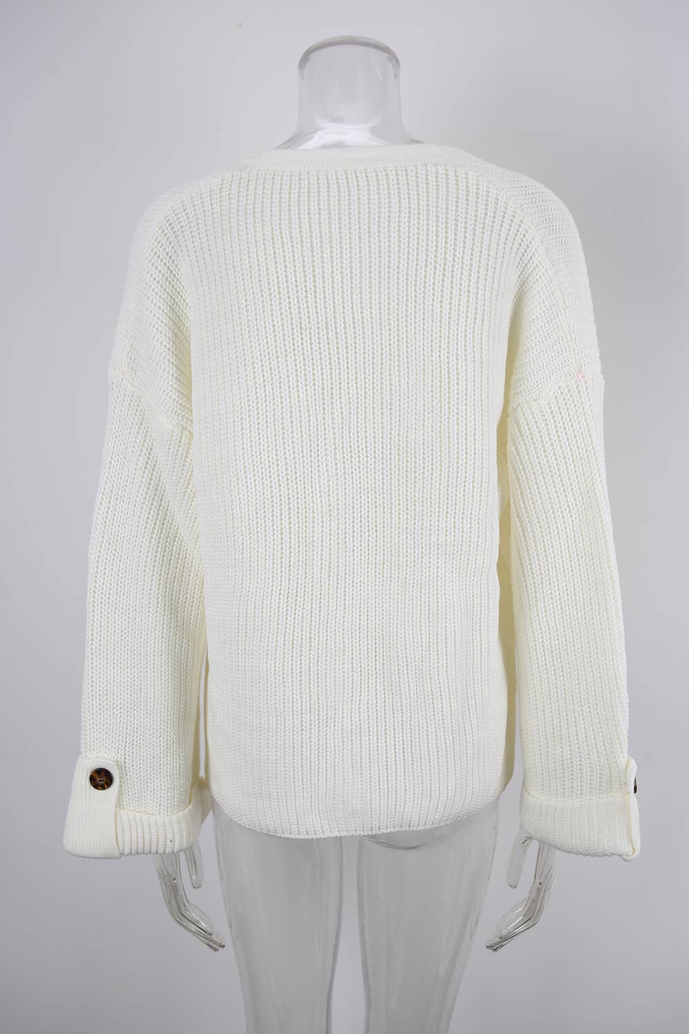 Fashion loose V-neck single-breasted cardigan