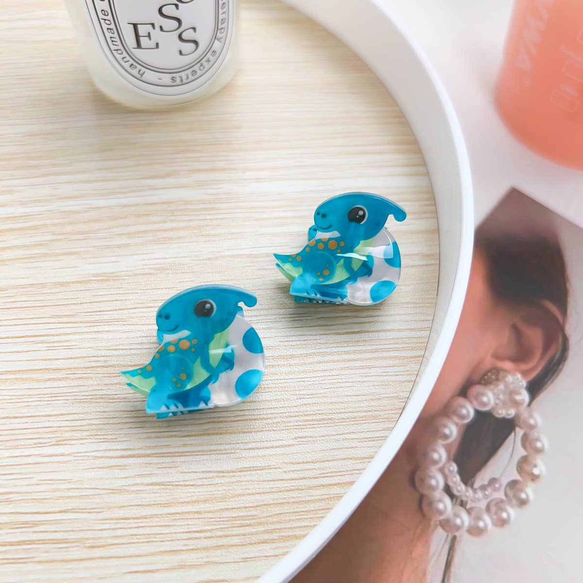 Q-version acrylic animal children's hair clips