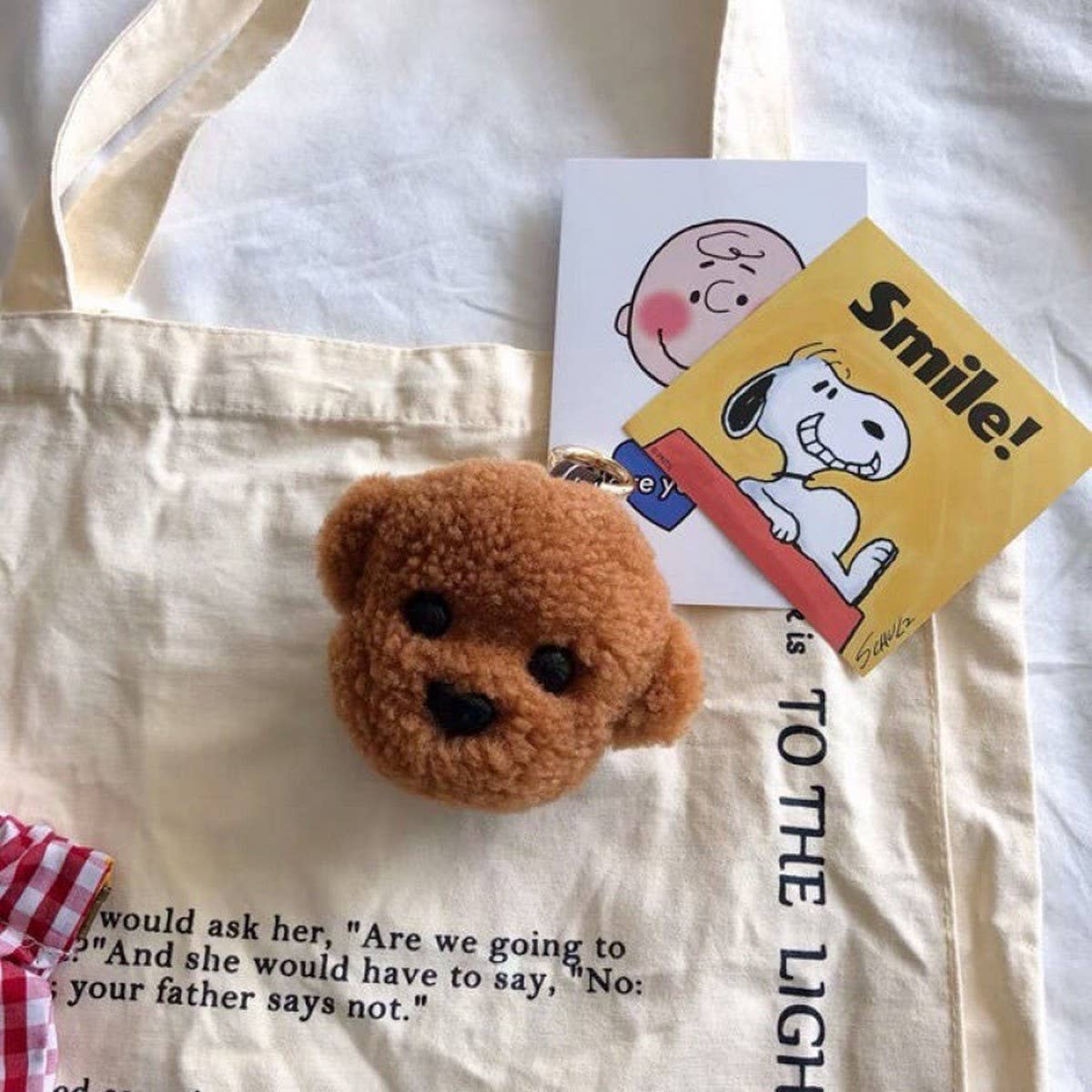 LAMB FUR PUPPY PLUSH BAG PENDANT CAR KEYCHAIN