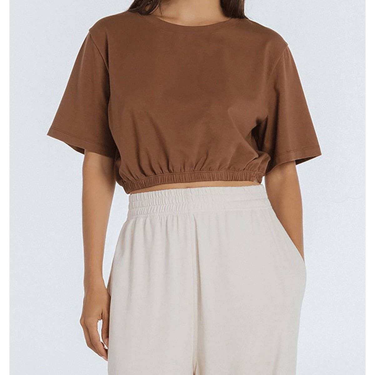 Sports yoga wear casual fitness waist T-shirt