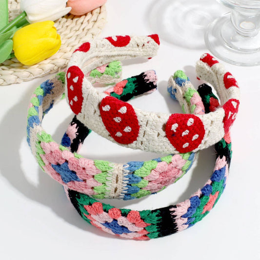 KNITTED COLOR MATCHING SWEET WIDE BRIM HEADBAND