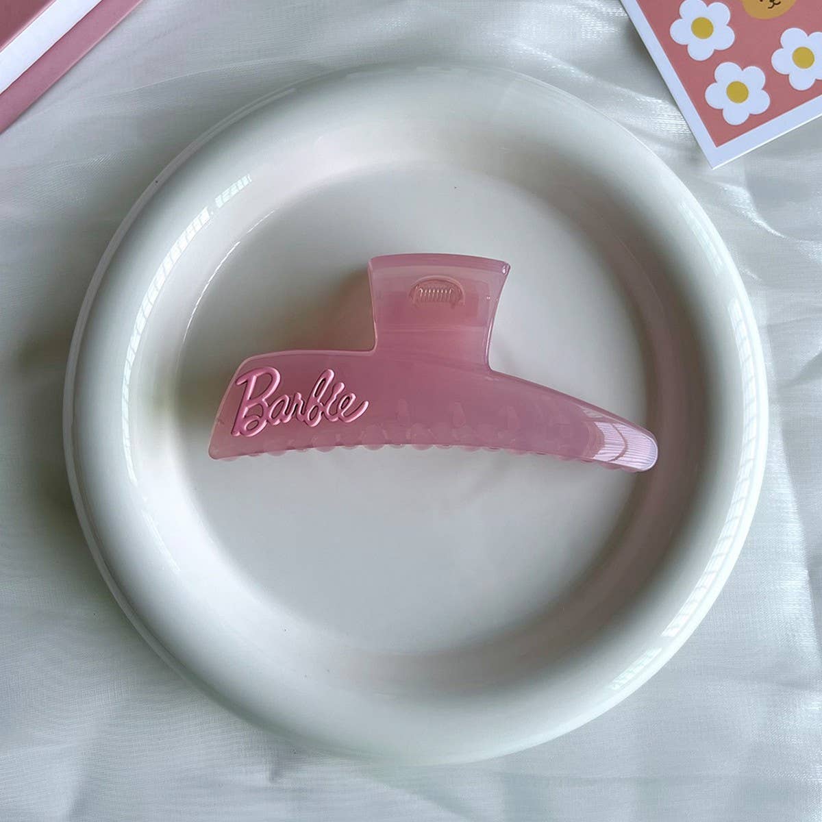 Pink Barbie Girl Hair Claw ??Alloy Letter Clip_CWAHA5761