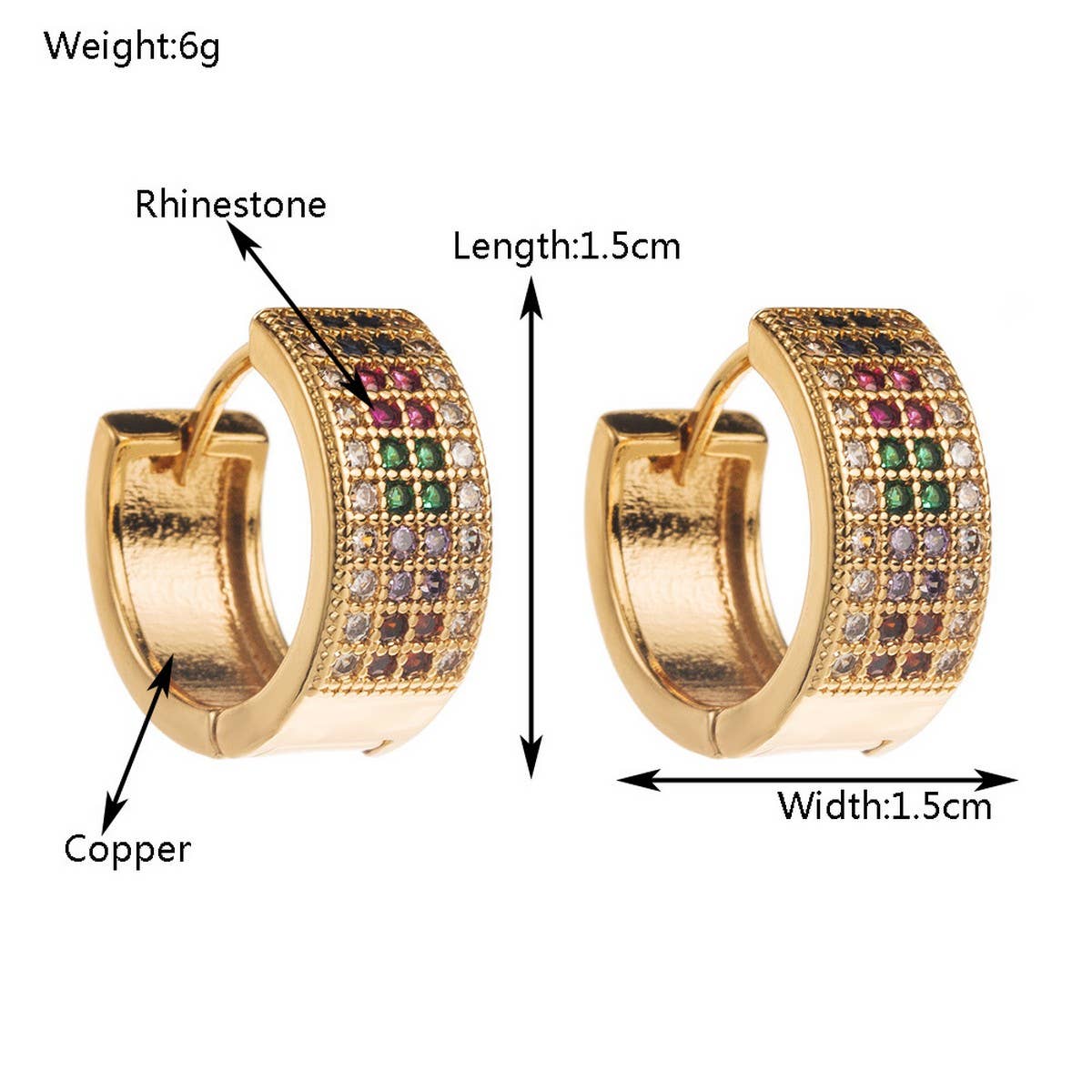 Creative Geometric Gold-Plated Hoop Earrings