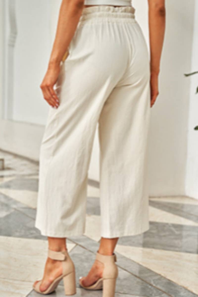 CWBMP0160_CASUAL SOLID COLOR HIGH-WAISTED WIDE-LEG NINERS