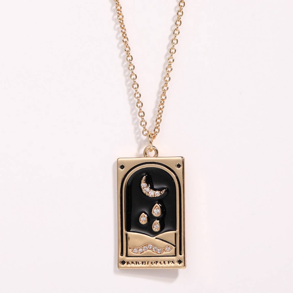 NEW RETRO DIAMOND DROP OIL SQUARE NECKLACE
