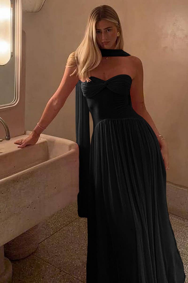 CWDMD6430_SEXY HOT GIRL SLEEVELESS PATCHWORK DRESS