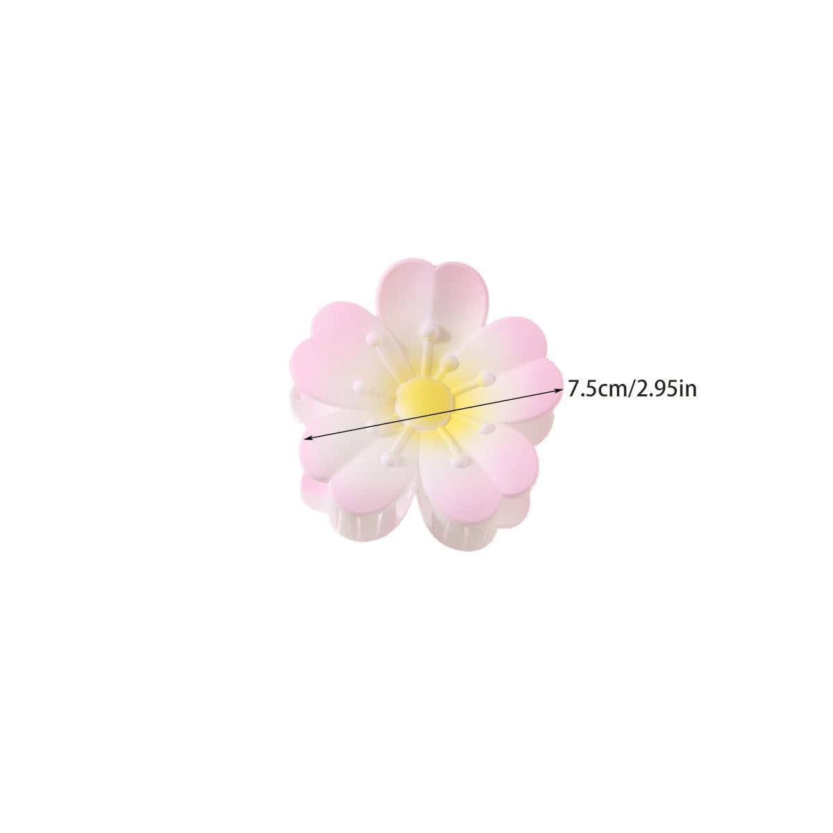 Flower Gradient Heart Petal Hair Claw Clips