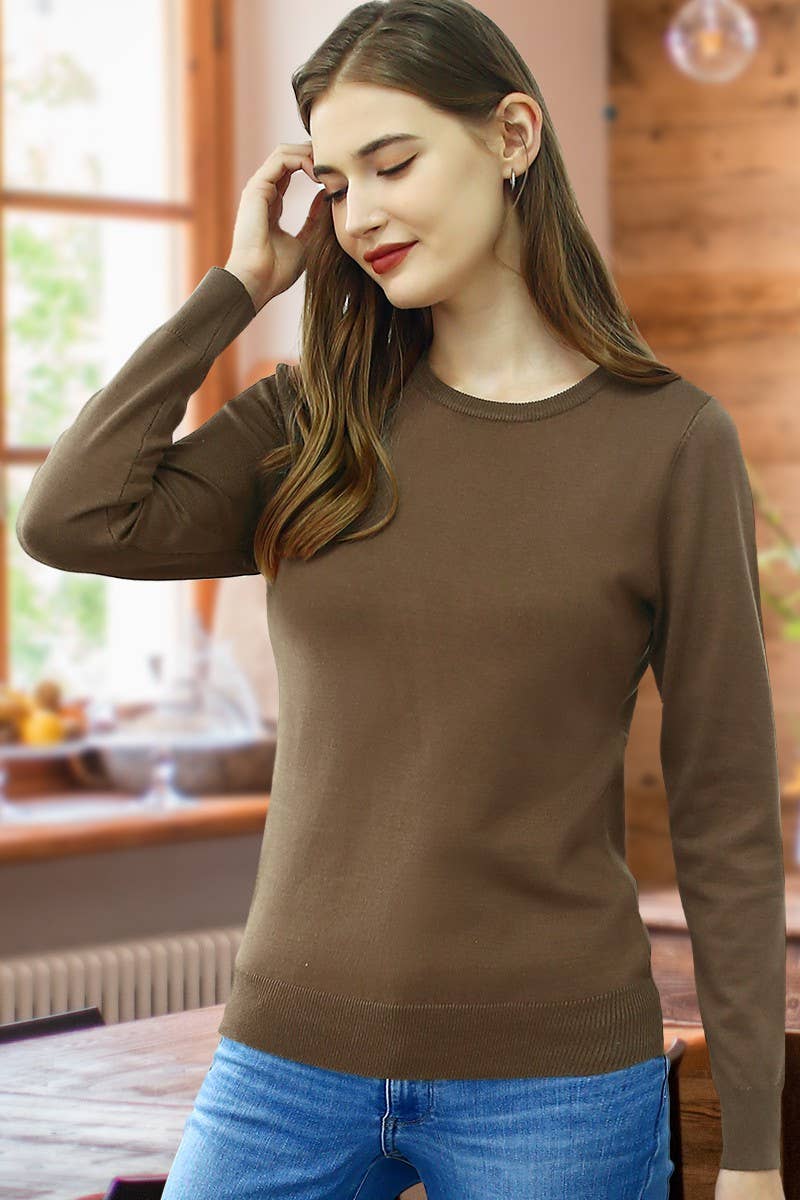 AWOSWL283_LONG SLEEVE CREW NECK PULLOVER SWEATER