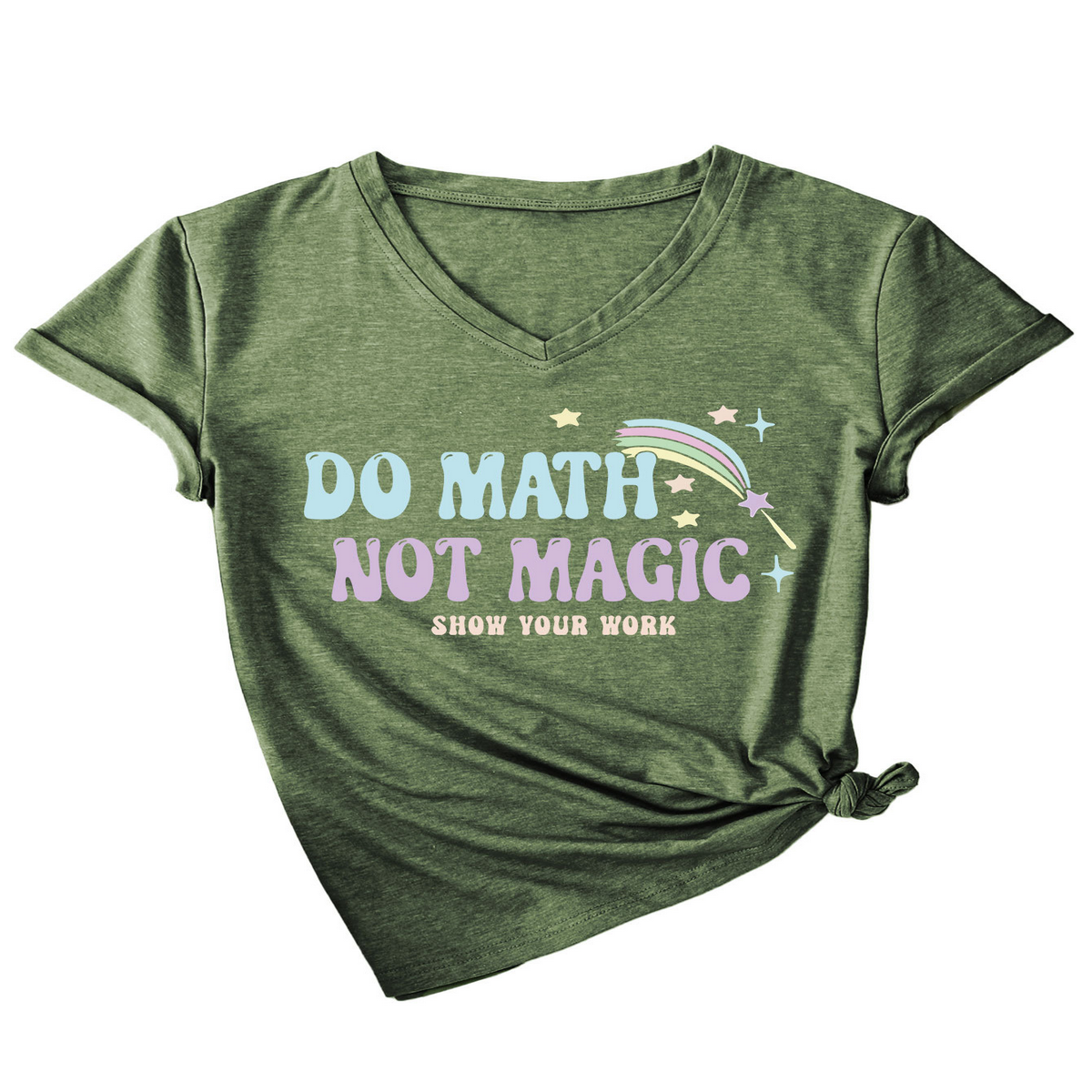 Inspirational Math Quote V-Neck Tee for Women