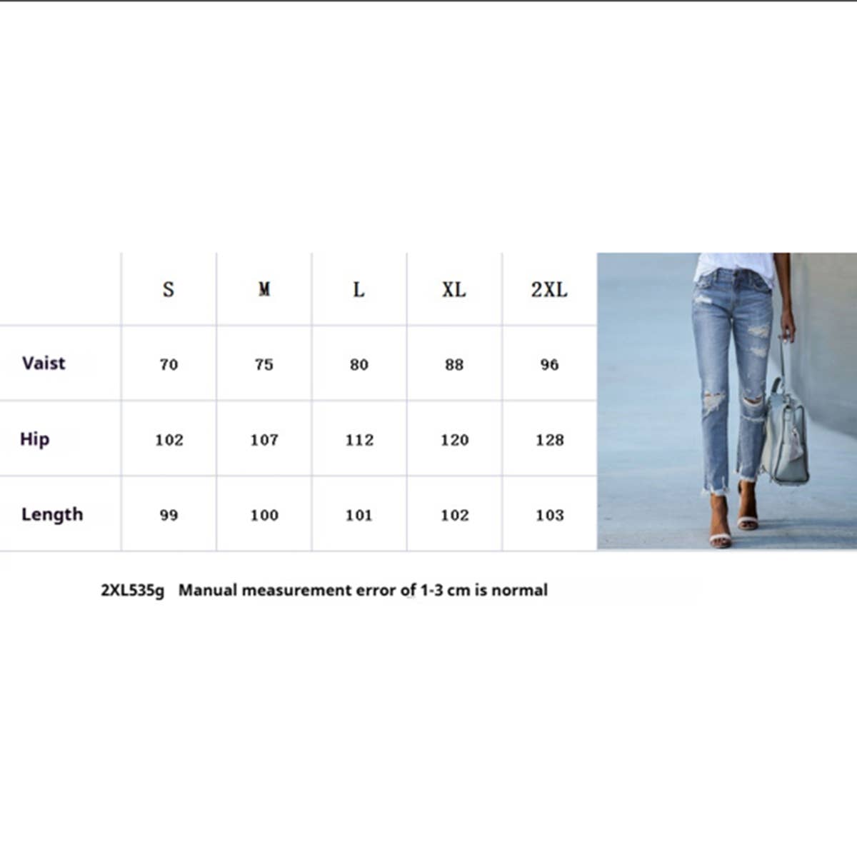 Frayed Hem Ripped Jeans ? Slim Fit Cropped Pants