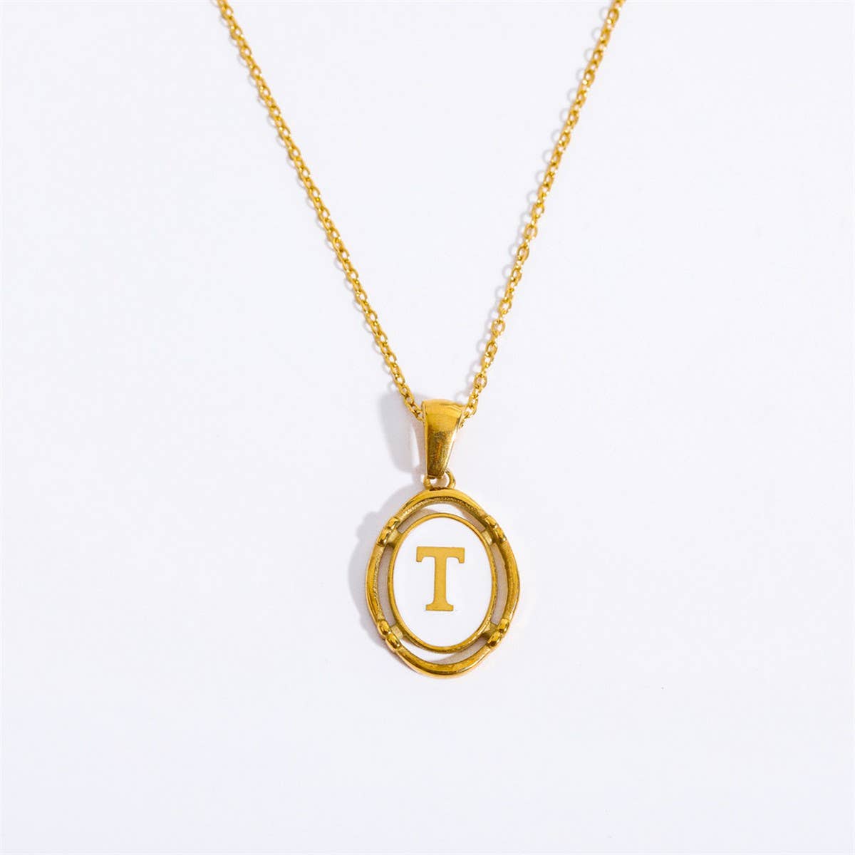 NEW CREATIVE 26 LETTERS PENDANT OVAL NECKLACE