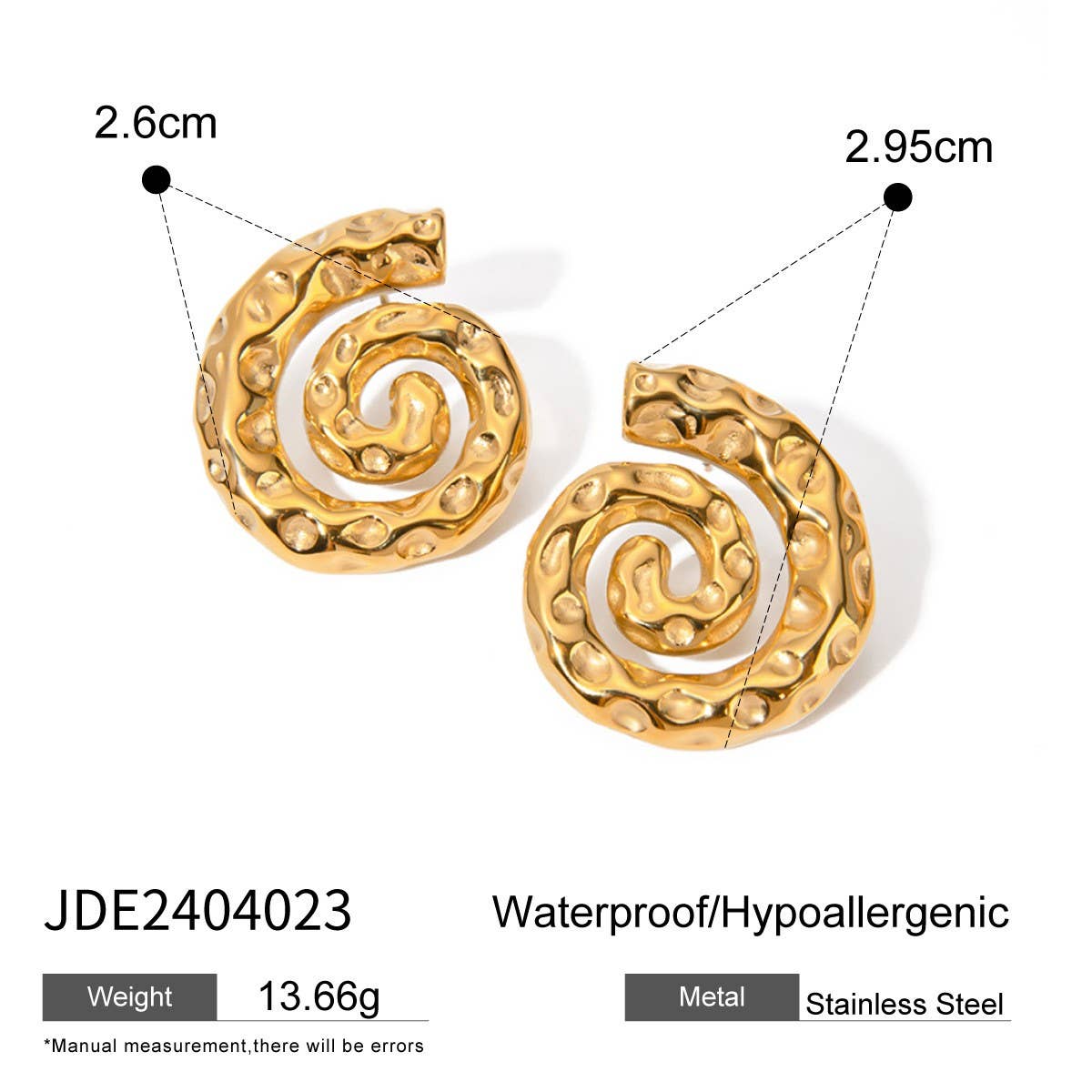 SIMPLE AND STYLISH 18K GOLD SPIRAL EARRINGS