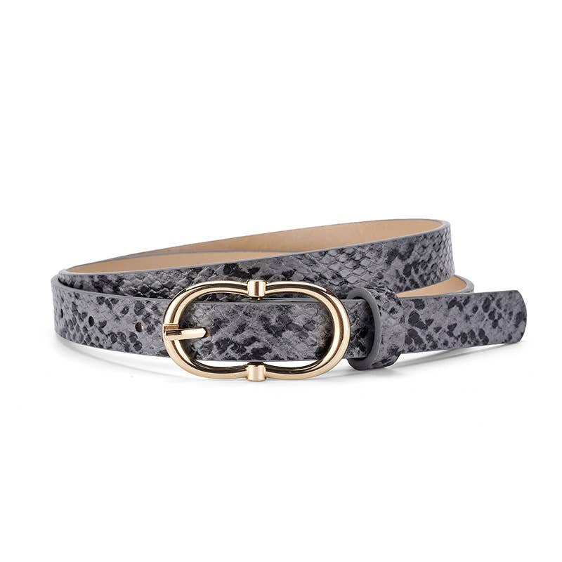 Personalized Snake-patterned metal buckle belt