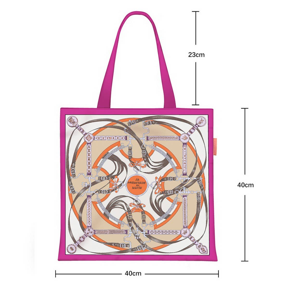 Belt Chain Canvas Tote Bag for Women_CWAB5127