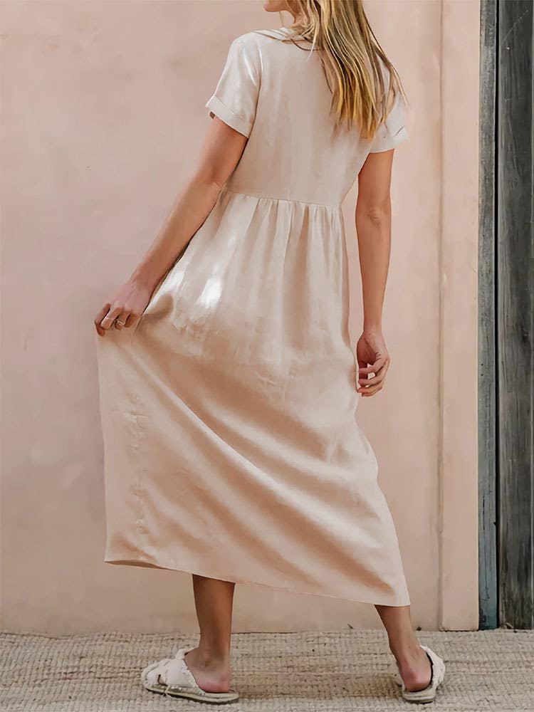Elegant loose dress in solid color