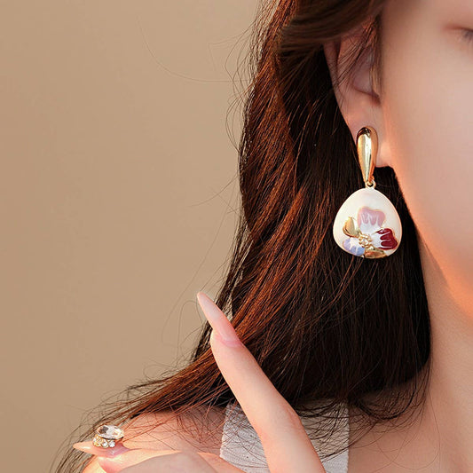 RETRO WATER DROP FLOWER PERSONALIZED EARRINGS