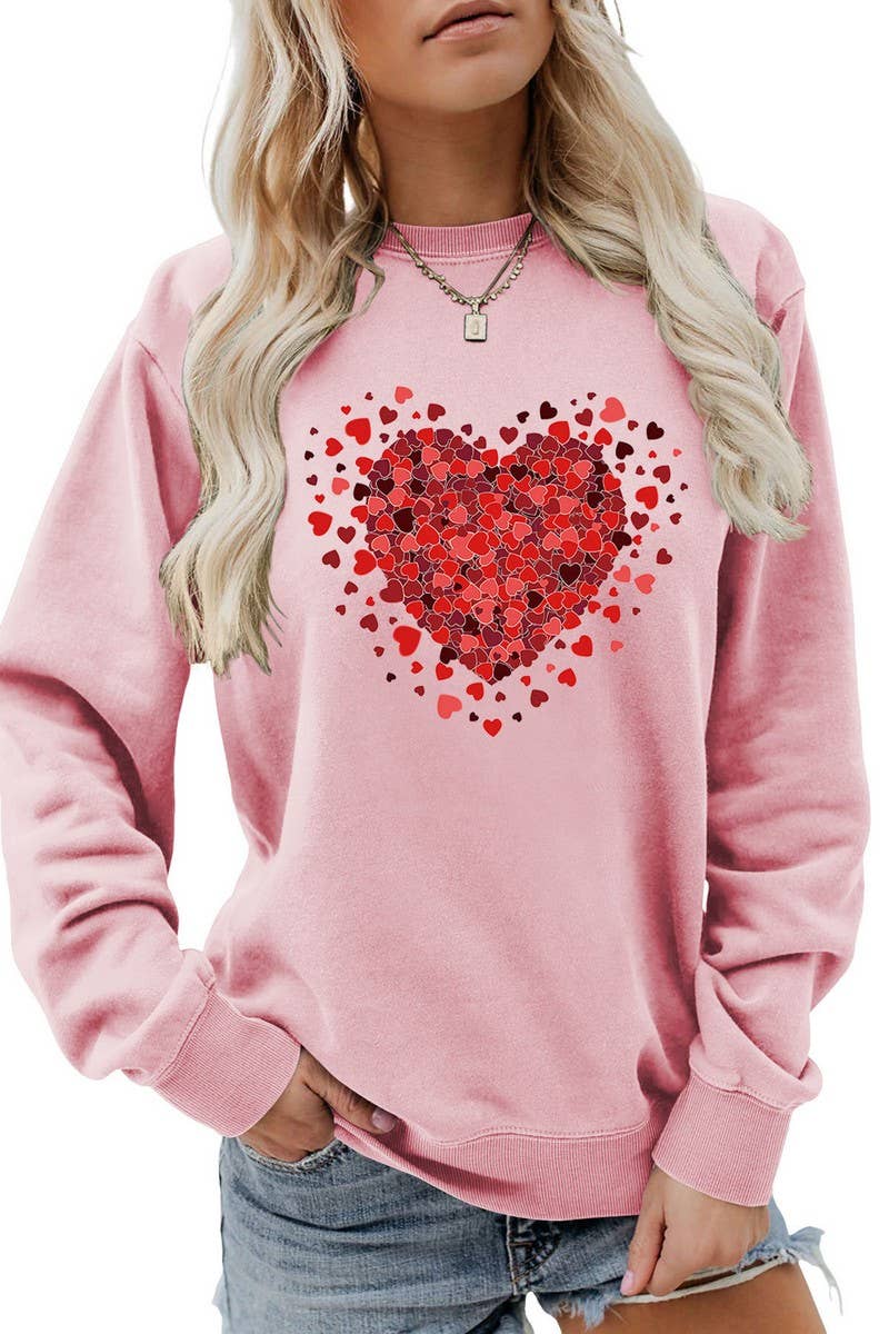 VALENTINE FUN PATTERN LONG SLEEVE SWEATSHIRT_CWTSTL0971