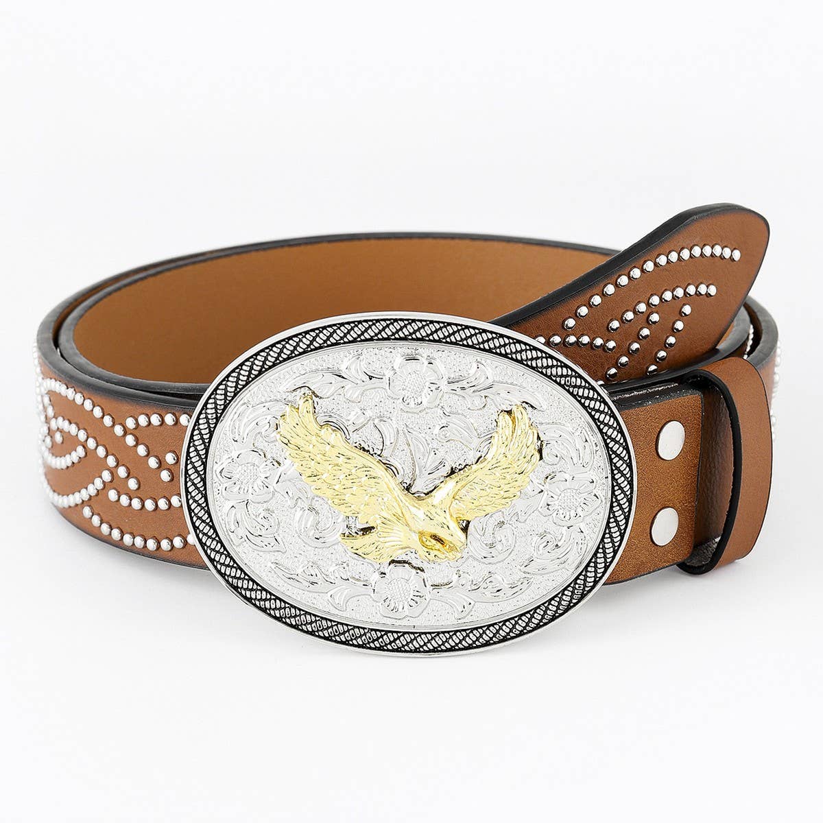 CLASSIC MEN'S PUNK EMBOSSED LEATHER BELT_CWABE0411