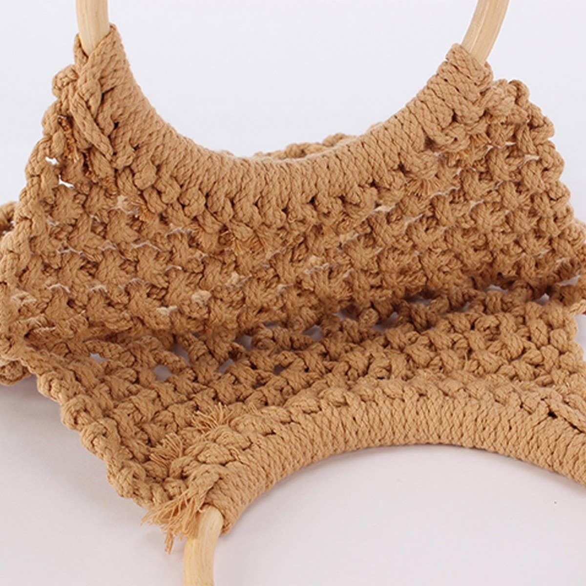 HOLLOW ONE-SHOULDER COTTON BEACH WOVEN BAG_CWAB4688