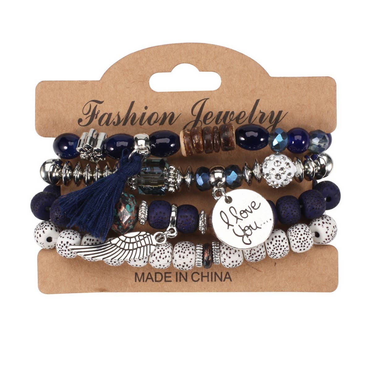 CWMM10449_BOHO WING CHARM MULTI LAYER BUDDHA BEAD BRACELET
