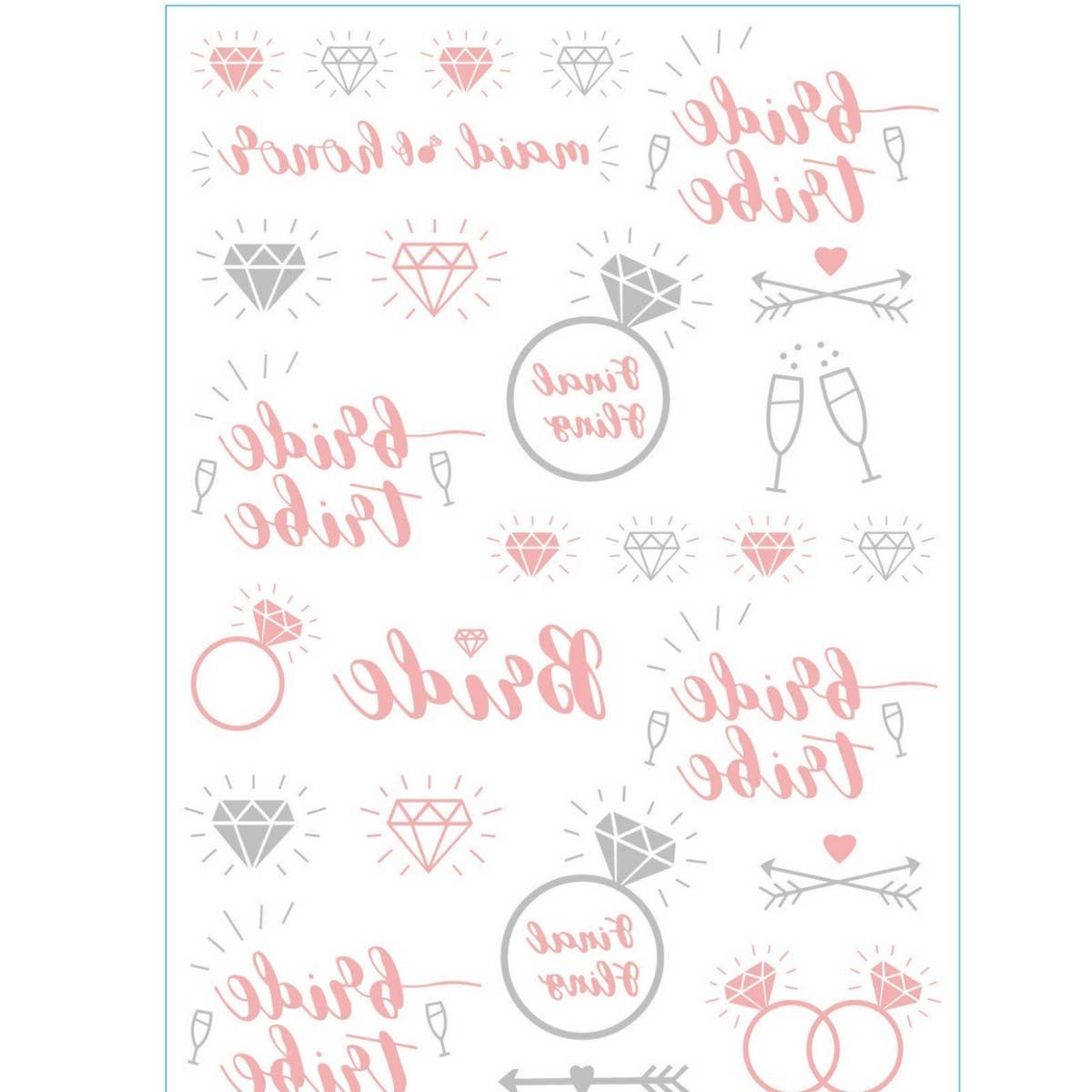 Rose Gold Bride Tattoos ? Metallic Party Stickers