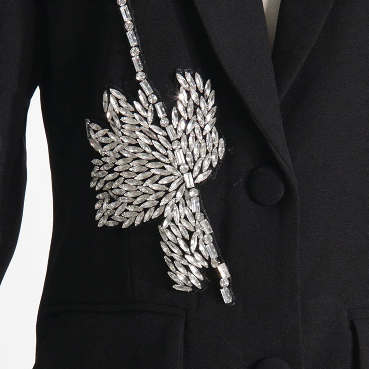 Beaded Floral Blazer ??Loose Fit Elegant Look_CWOCO1233